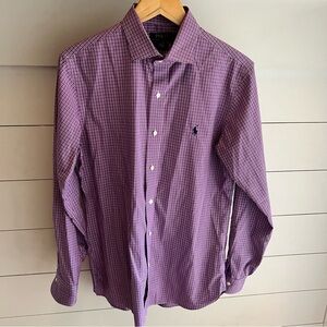 Polo by Ralph Lauren Men's Purple Plaid Button Down Shirt 15.5 34/35 Medium